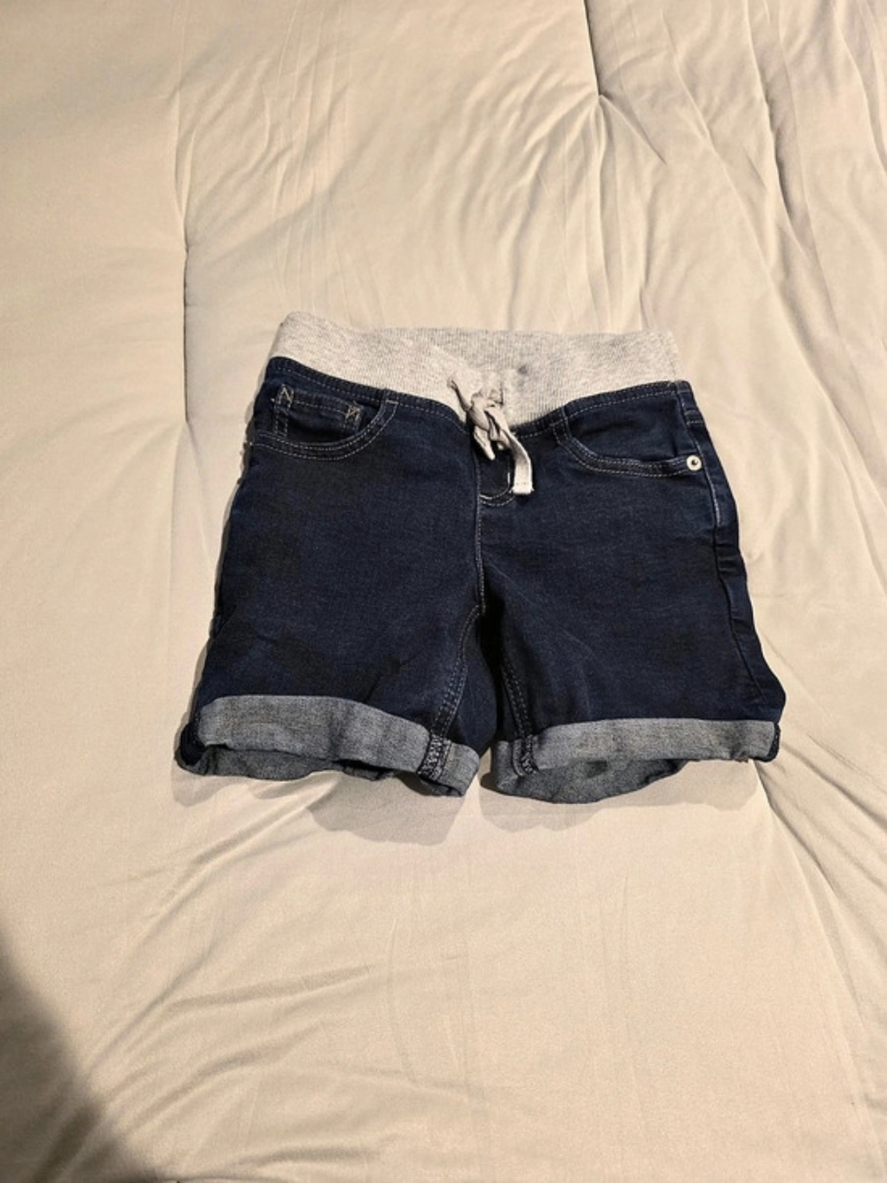 Justice Denim Rolled-Hem Shorts in Blue